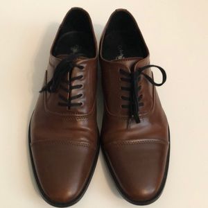 Smooth Brown Calvin Klein Dress Shoes 9.5 Mens